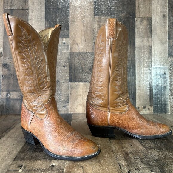 Tony Lama Vintage Gold Label Bullhide Western Cowboy Boots Mens 10.5 E - Picture 7 of 9